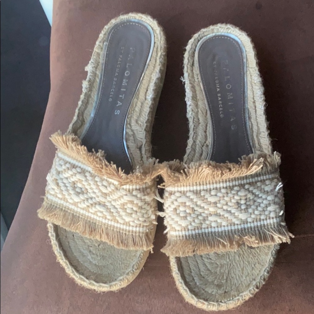 Palomitas Paloma Barcelo woven espadrille slides 8